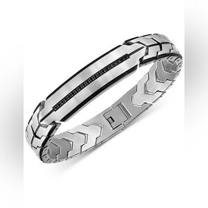 Esquire Black Diamond Chevron Link Bracelet 1/4 ct. t.w. in Stainless Steel J56